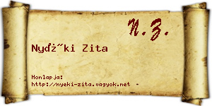 Nyéki Zita névjegykártya