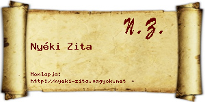 Nyéki Zita névjegykártya